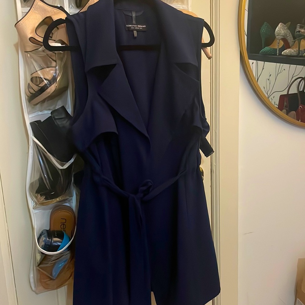 Dorothy Perkins Sleeveless Blazer in Navy, Size 10